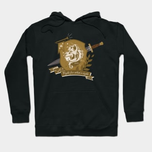Dog crest with sword - gold Hoodie